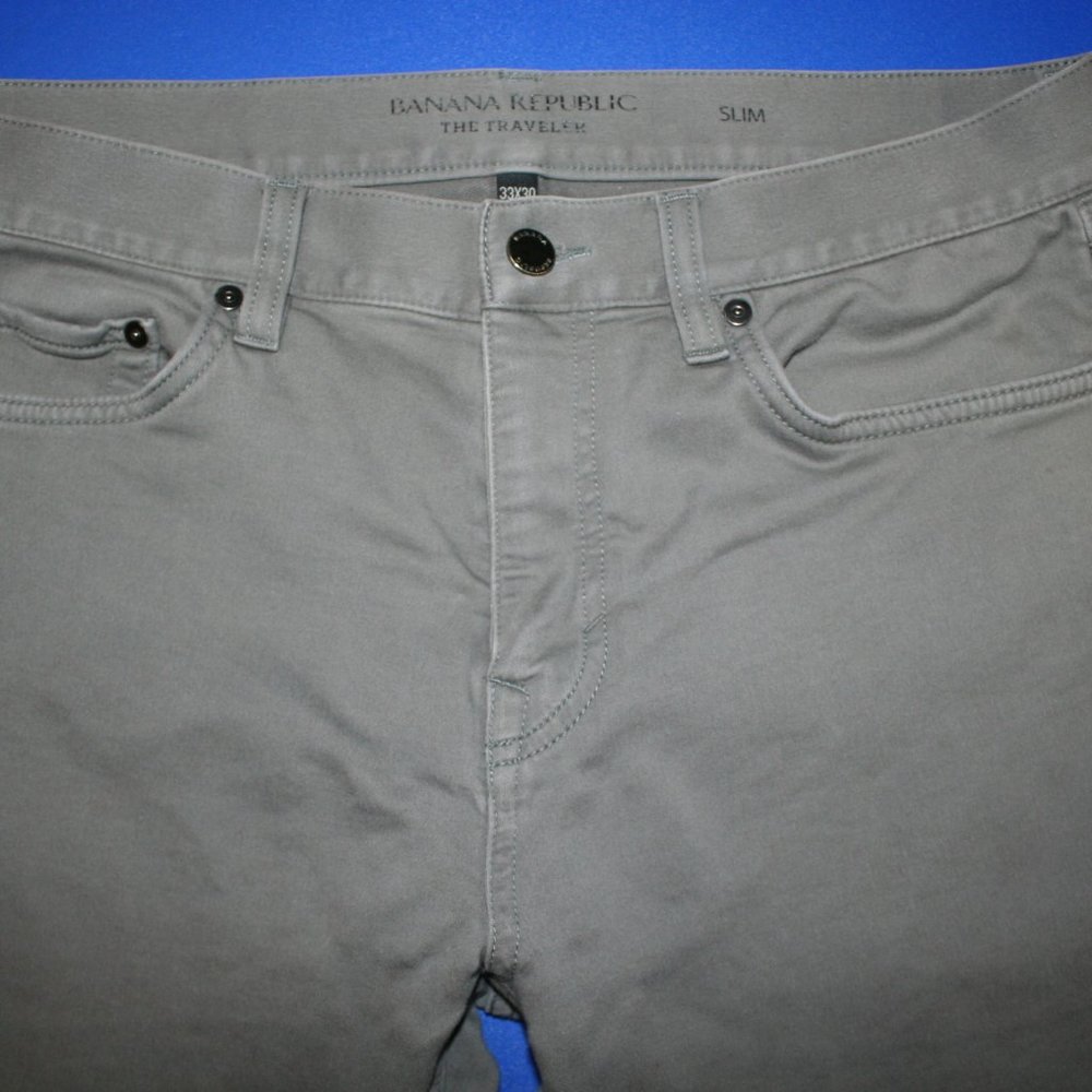 Banana Republic Gray Slim Traveler Pants  33x30